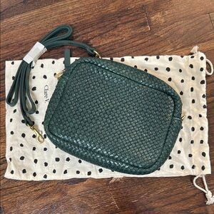Clare V Green Leather Midi Sac